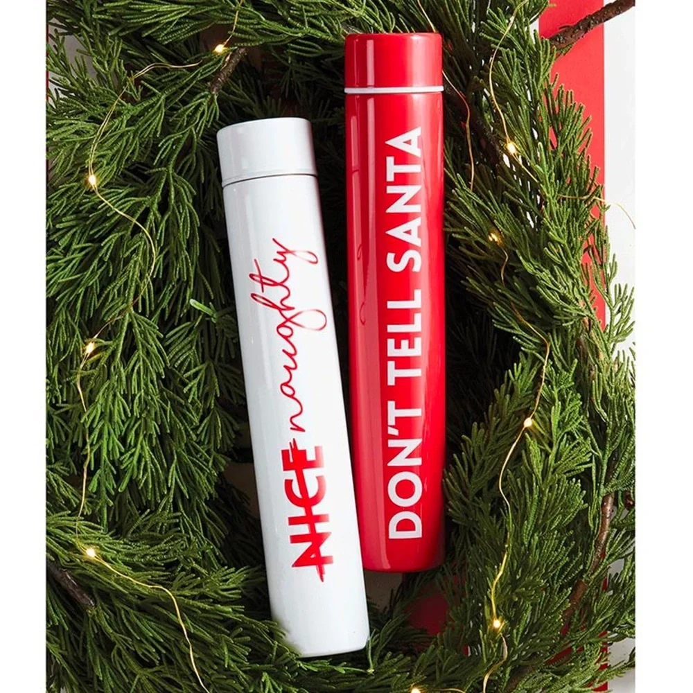 Slim Flask Bottle Nice/Naughty double insulated